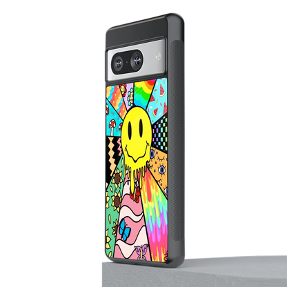 Y2K Doodle stylish phone case for google pixel 8 | glossy glass and slim fit