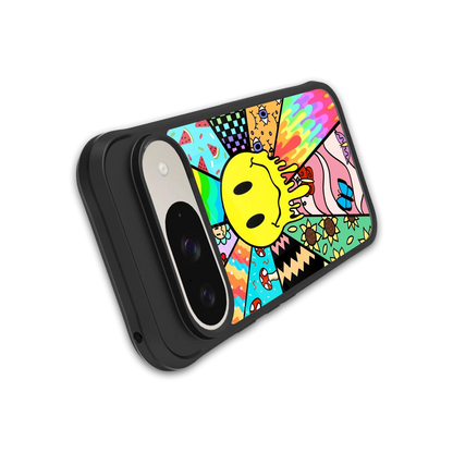 Y2K Doodle stylish phone case for google pixel 9 | glossy glass and slim fit