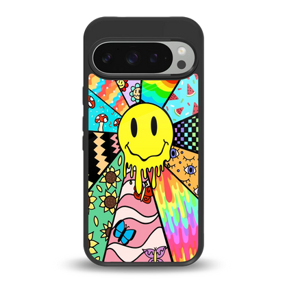 Y2K Doodle back phone cover | glass case for google pixel 9 pro xl