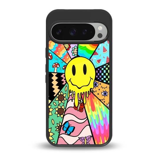Y2K Doodle back phone cover | glass case for google pixel 9 pro xl