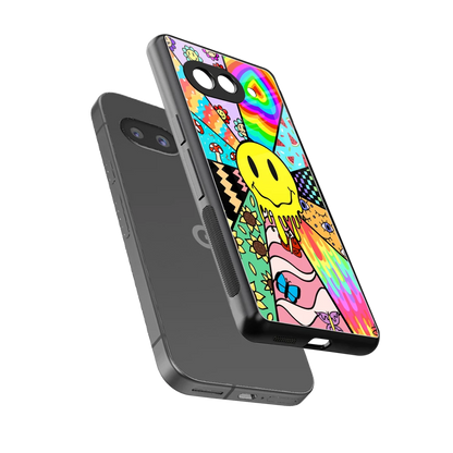Y2K Doodle sleek google pixel 10a cover with tempered glass back and TPU edges