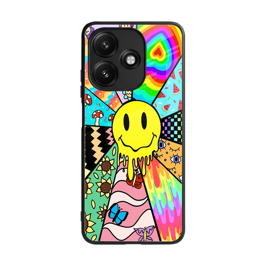 Y2K Doodle back phone cover | glass case for redmi 12 5g