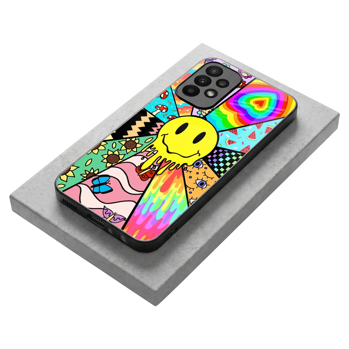 Y2K Doodle stylish phone case for samsung galaxy a23 | glossy glass and slim fit