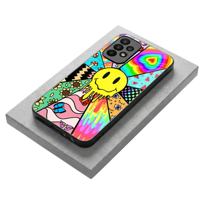 Y2K Doodle stylish phone case for samsung galaxy a23 | glossy glass and slim fit