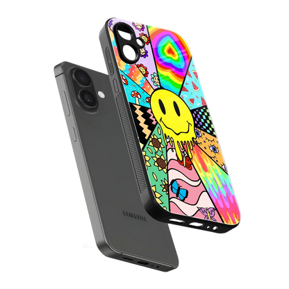 Y2K Doodle sleek samsung galaxy a06 5g cover with tempered glass back and TPU edges