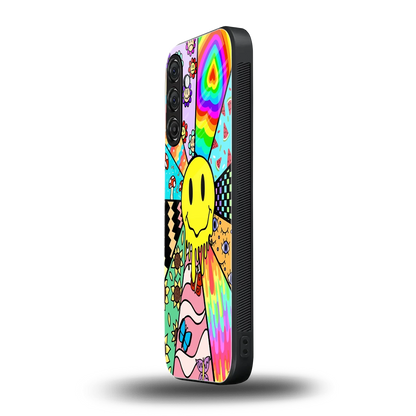 Y2K Doodle samsung galaxy a55 5g mobile cover | shockproof glass phone case