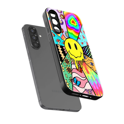 Y2K Doodle sleek samsung galaxy a17 5g cover with tempered glass back and TPU edges