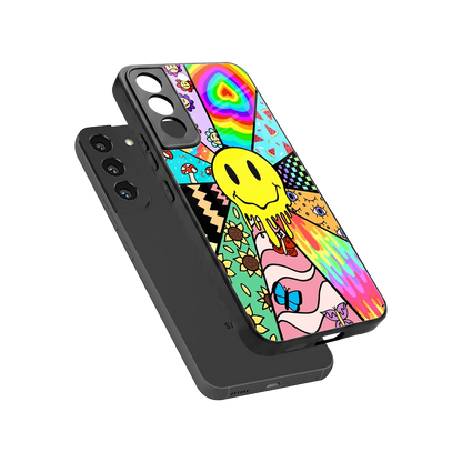 Y2K Doodle sleek samsung galaxy s22 cover with tempered glass back and TPU edges