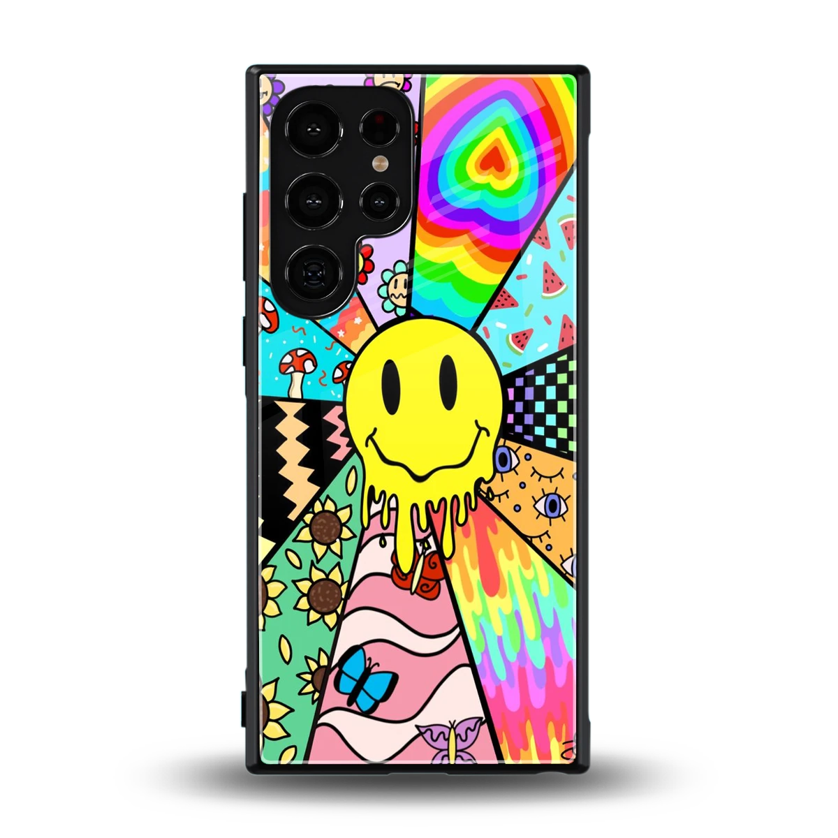 Y2K Doodle back phone cover | glass case for samsung galaxy s24 ultra