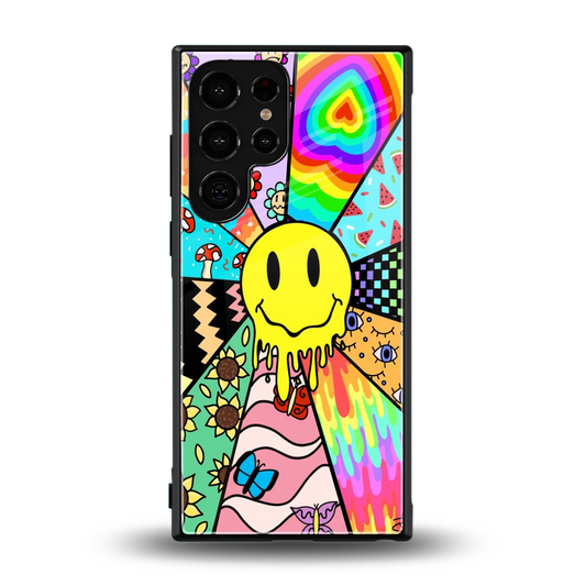 Y2K Doodle back phone cover | glass case for samsung galaxy s24 ultra