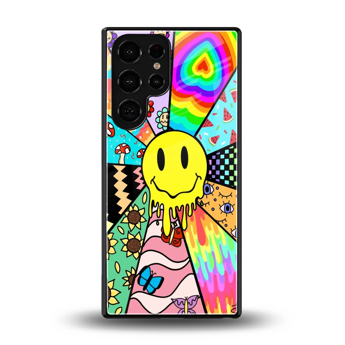 Y2K Doodle back phone cover | glass case for samsung galaxy s25 ultra