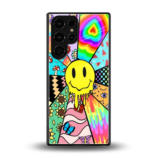 Y2K Doodle back phone cover | glass case for samsung galaxy s25 ultra