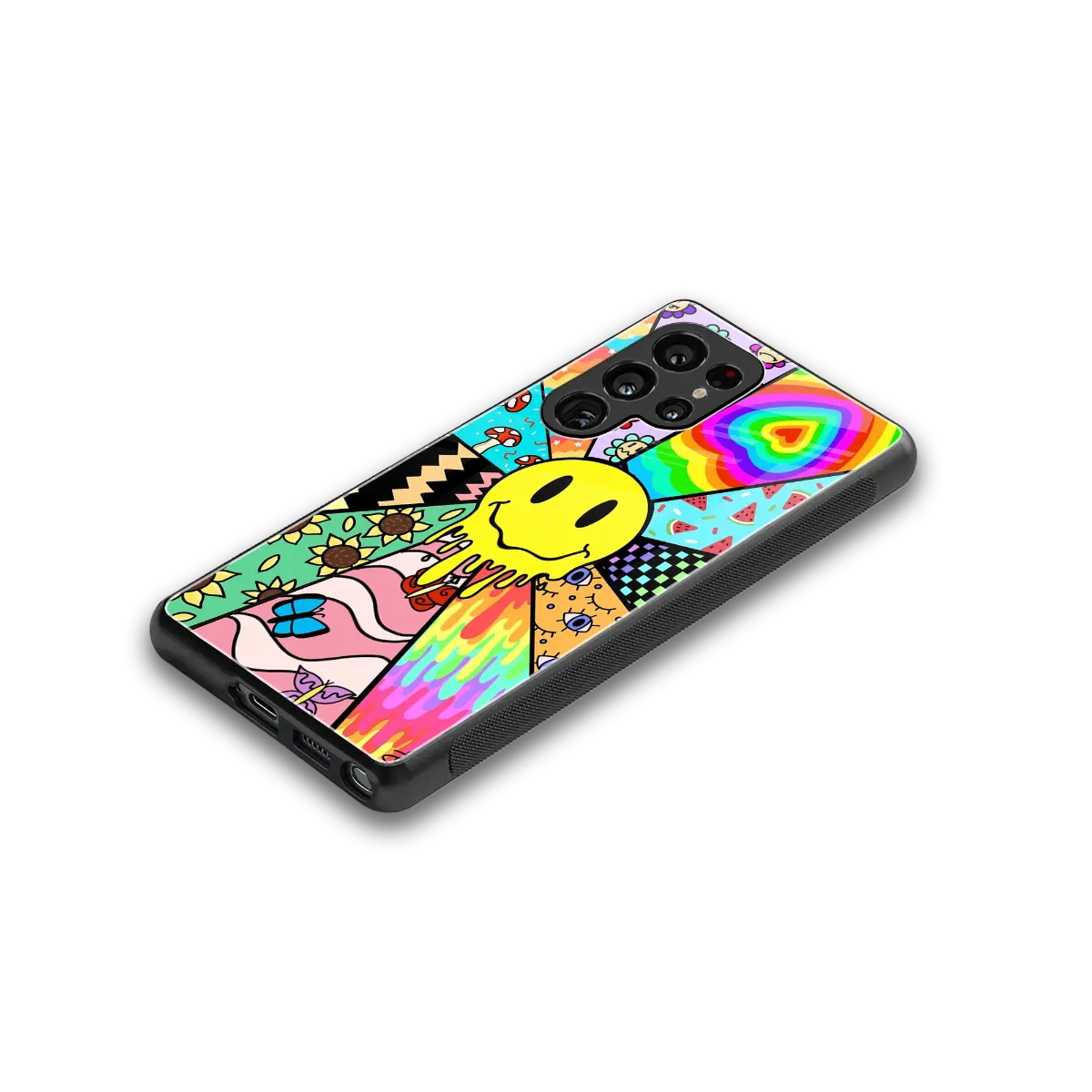 Y2K Doodle stylish phone case for samsung galaxy s25 ultra | glossy glass and slim fit