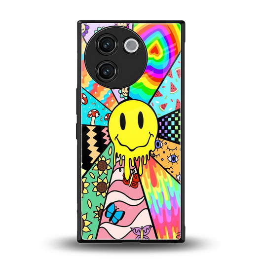Y2K Doodle back phone cover | glass case for vivo v30e