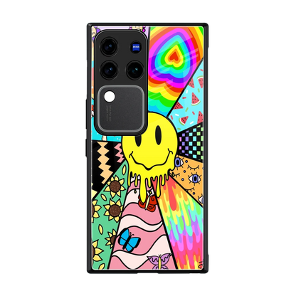 Y2K Doodle back phone cover | glass case forvivo v30 pro