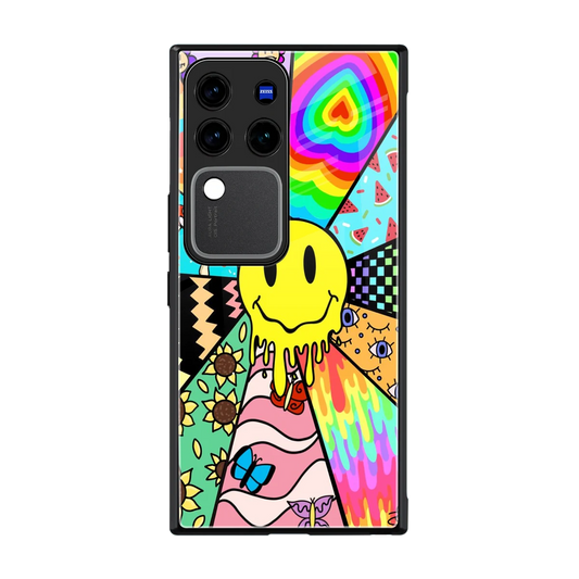 Y2K Doodle back phone cover | glass case forvivo v30 pro
