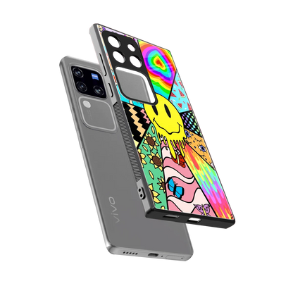 Y2K Doodle sleekvivo v30 pro cover with tempered glass back and TPU edges