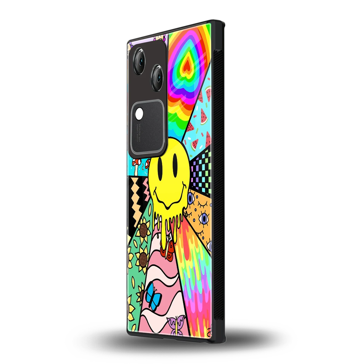 Y2K Doodle vivo v30 mobile cover | shockproof glass phone case