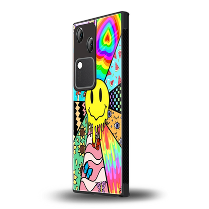 Y2K Doodle vivo v30 mobile cover | shockproof glass phone case