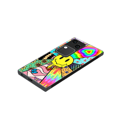 Y2K Doodle stylish phone case for vivo v30 | glossy glass and slim fit