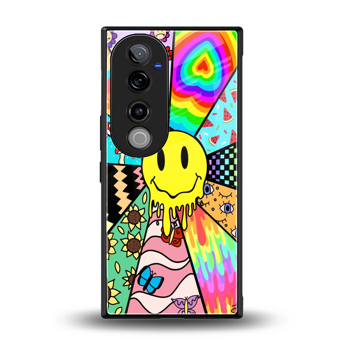 Y2K Doodle back phone cover | glass case for vivo v40 pro