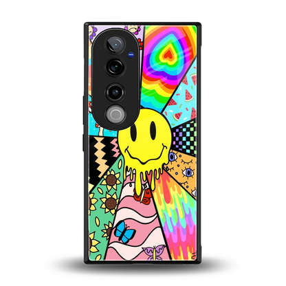 Y2K Doodle back phone cover | glass case for vivo v40 pro