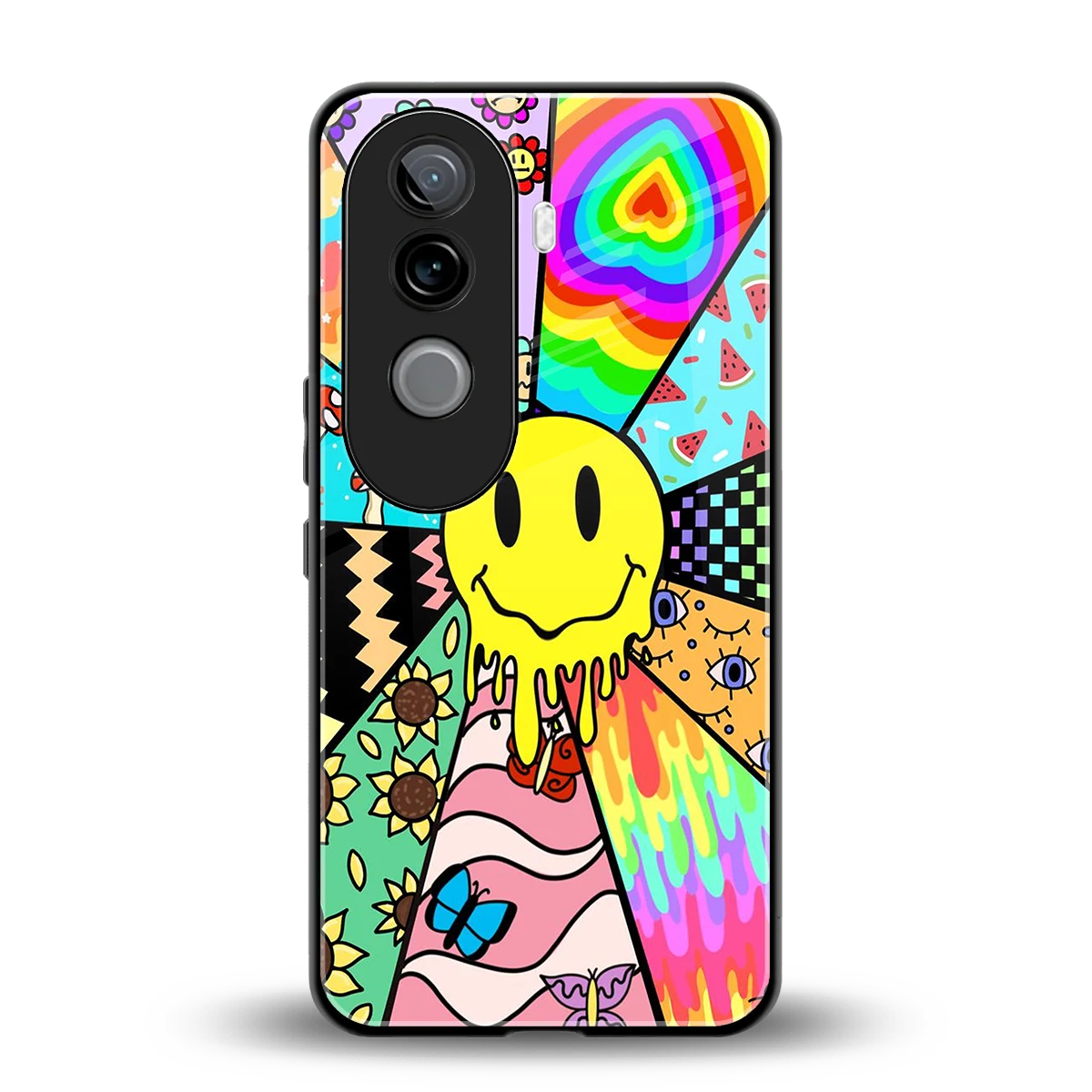 Y2K Doodle back phone cover | glass case for vivo v40e