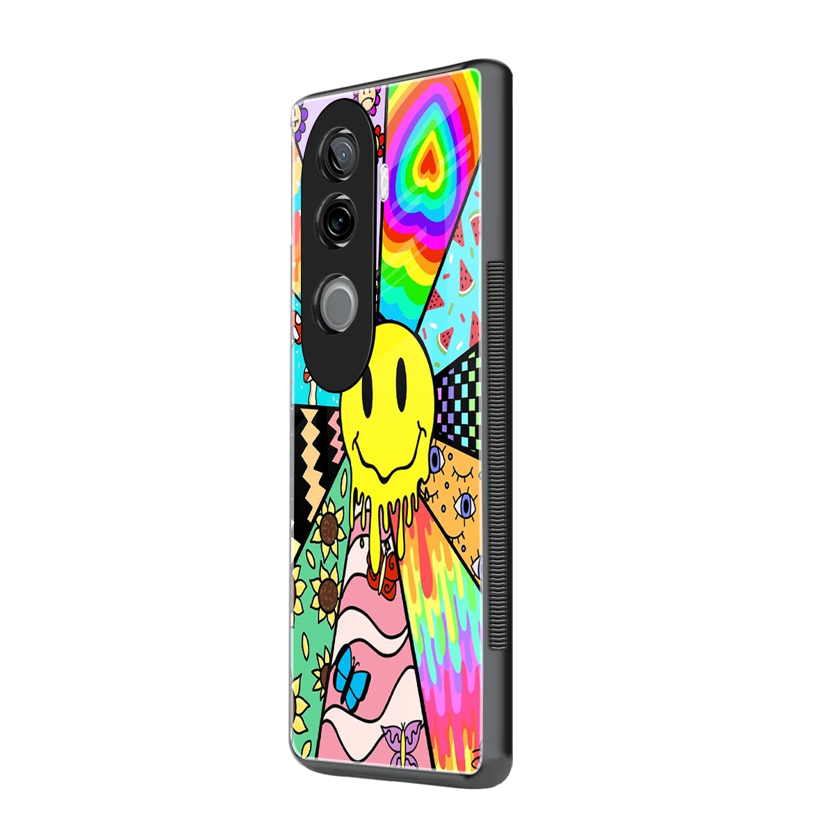 Y2K Doodle vivo v40e mobile cover | shockproof glass phone case