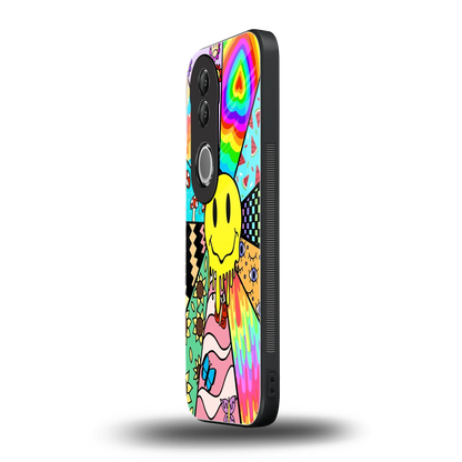 Y2K Doodle vivo v50 mobile cover | shockproof glass phone case