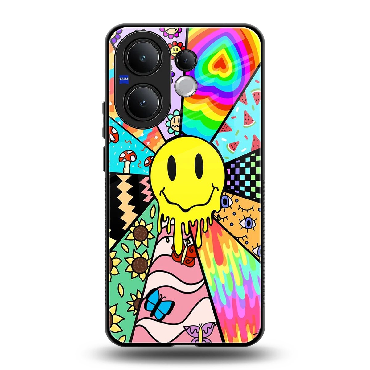 Y2K Doodle back phone cover | glass case for vivo v60