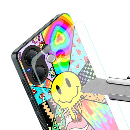Y2K Doodle stylish phone case for vivo v60 | glossy glass and slim fit