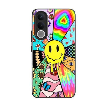 Y2K Doodle back phone cover | glass case for vivo v70 fe