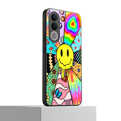 Y2K Doodle vivo v70 fe mobile cover | shockproof glass phone case