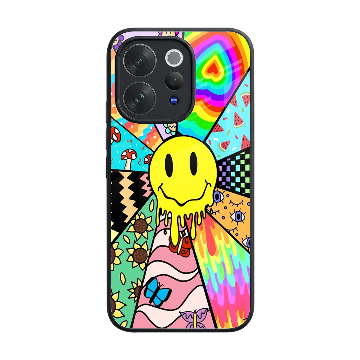 Y2K Doodle back phone cover | glass case for vivo v70 elite