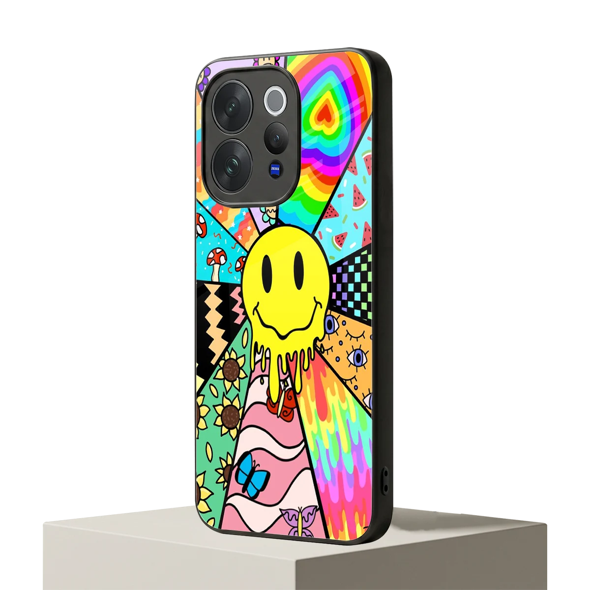 Y2K Doodle vivo v70 mobile cover | shockproof glass phone case
