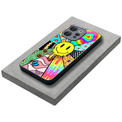 Y2K Doodle stylish phone case for vivo v70 | glossy glass and slim fit