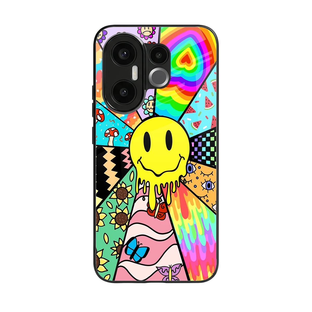Y2K Doodle back phone cover | glass case for vivo x200 fe