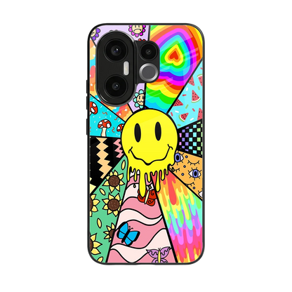 Y2K Doodle back phone cover | glass case for vivo x200 fe