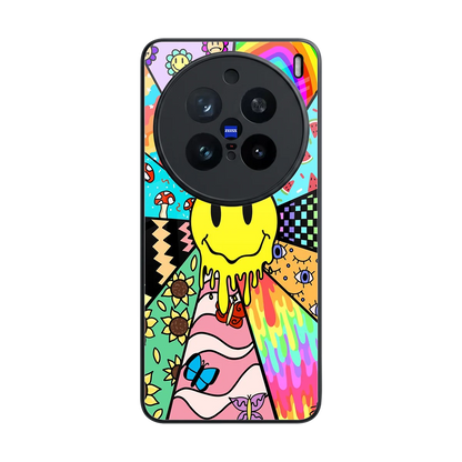 Y2K Doodle back phone cover | glass case for vivo x200 pro