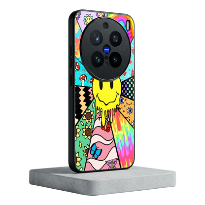 Y2K Doodle vivo x200 pro mobile cover | shockproof glass phone case