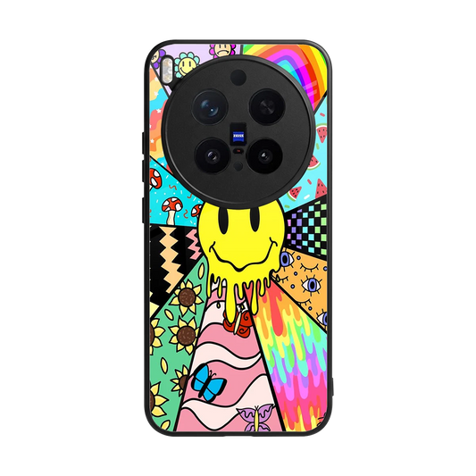 Y2K Doodle back phone cover | glass case for vivo x300 pro