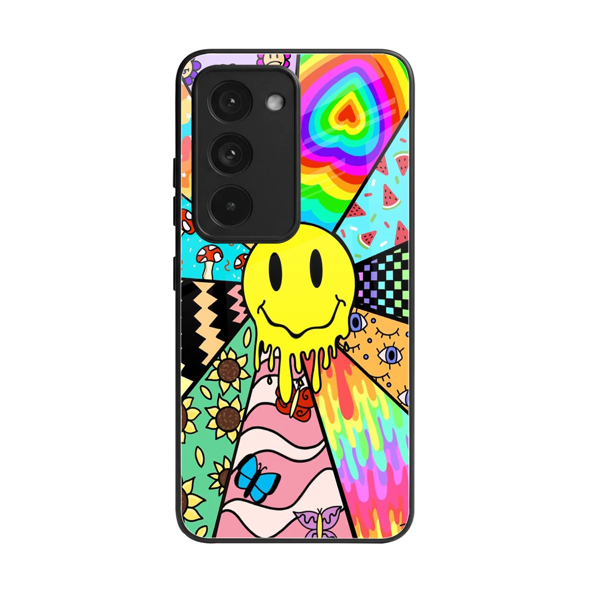 Y2K Doodle back phone cover | glass case for redmi 15 5g