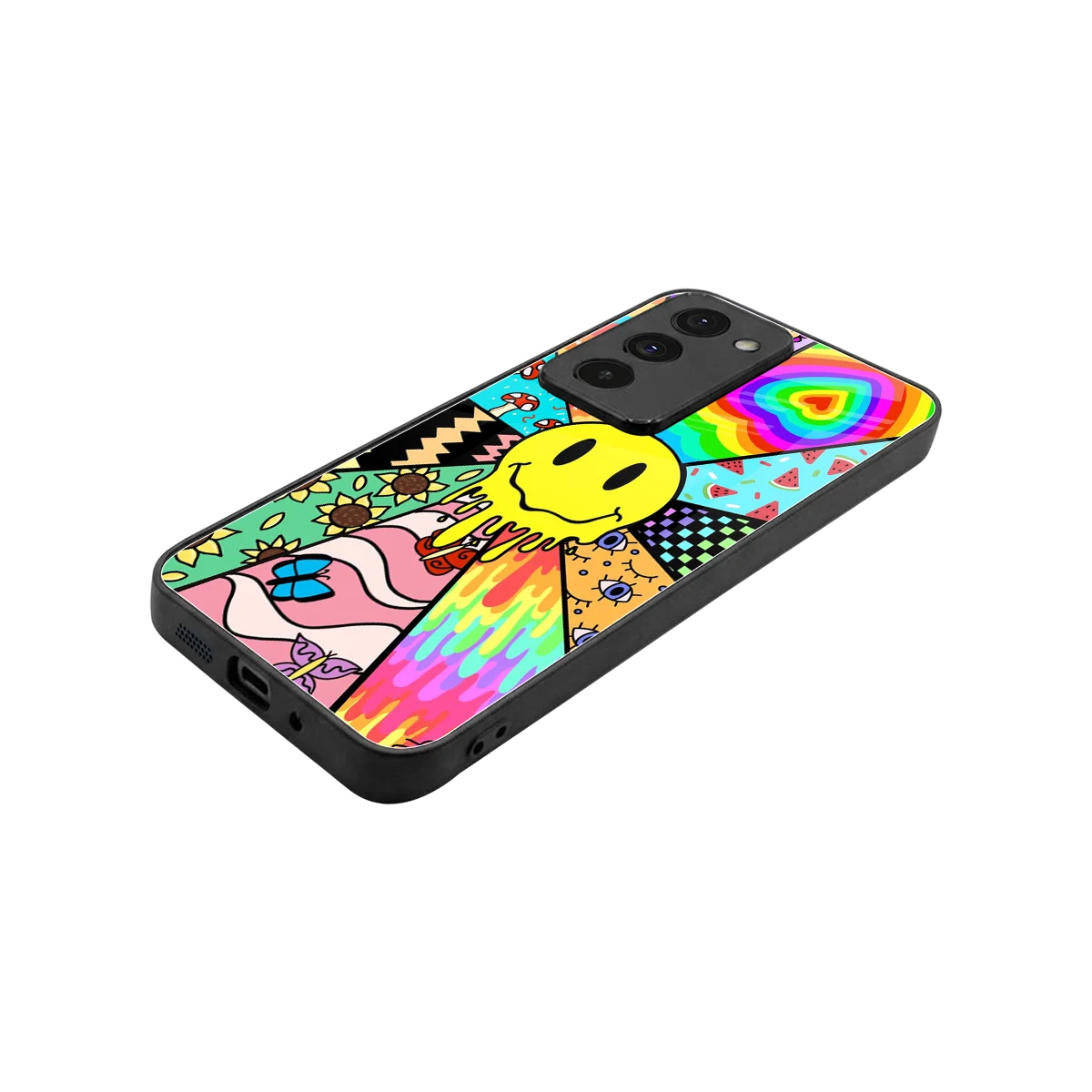 Y2K Doodle stylish phone case for redmi 15 5g | glossy glass and slim fit