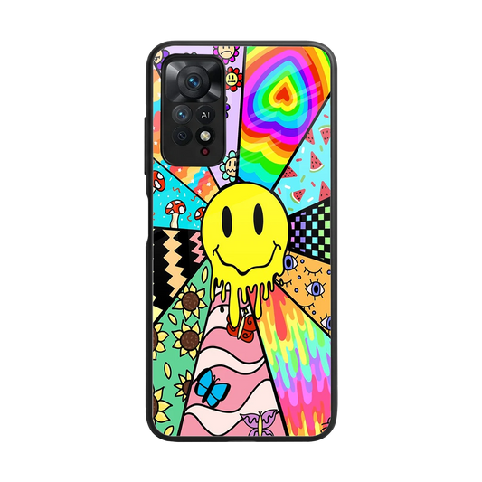 Y2K Doodle back phone cover | glass case for redmi note 11 pro
