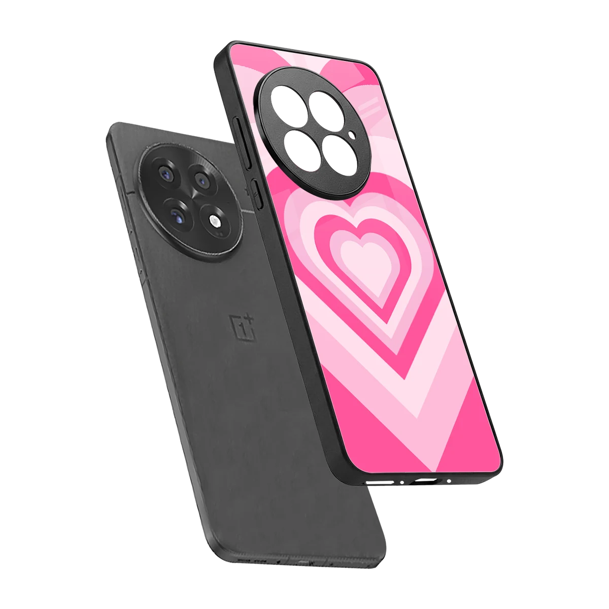 Y2K Flamingo Hearts sleek oneplus 13 cover with tempered glass back and TPU edges