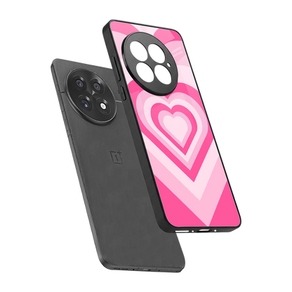 Y2K Flamingo Hearts sleek oneplus 13 cover with tempered glass back and TPU edges
