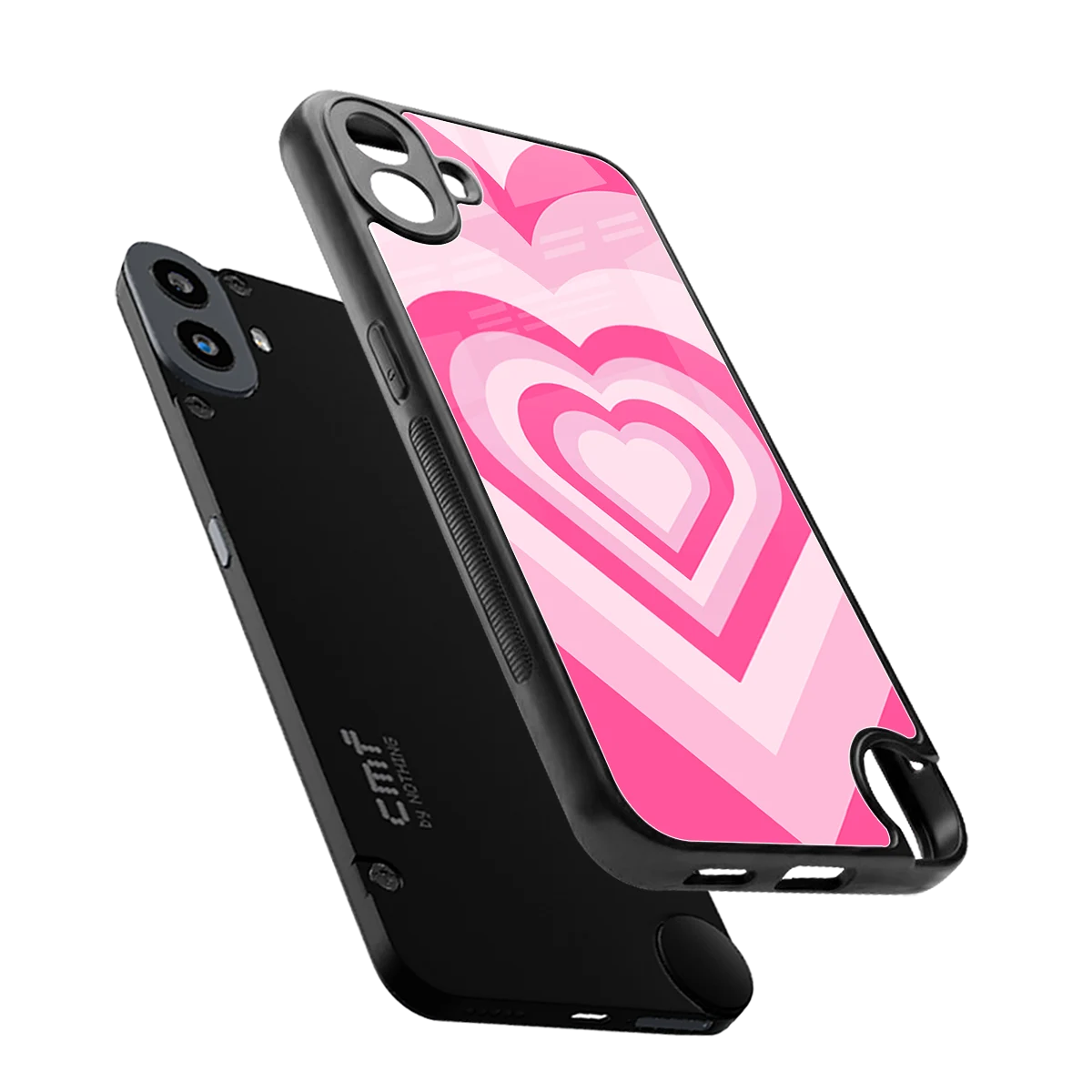 Y2K Flamingo Hearts sleek cmf nothing phone 1 cover with tempered glass back and TPU edges