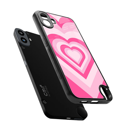 Y2K Flamingo Hearts sleek cmf nothing phone 1 cover with tempered glass back and TPU edges