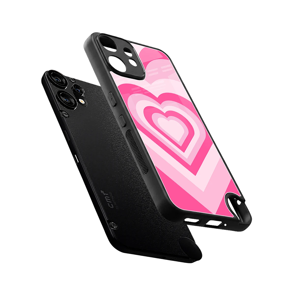 Y2K Flamingo Hearts sleek cmf nothing phone 2 pro cover with tempered glass back and TPU edges