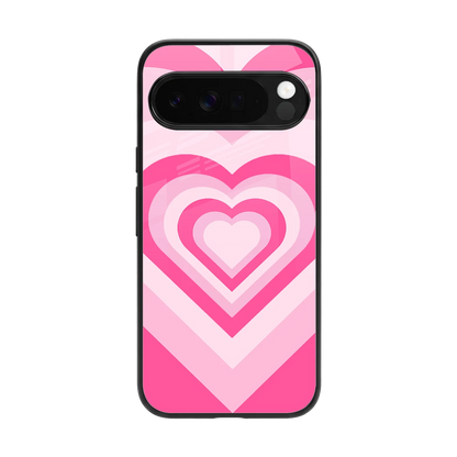 Y2K Flamingo Hearts back phone cover | glass case for google pixel 10 pro xl